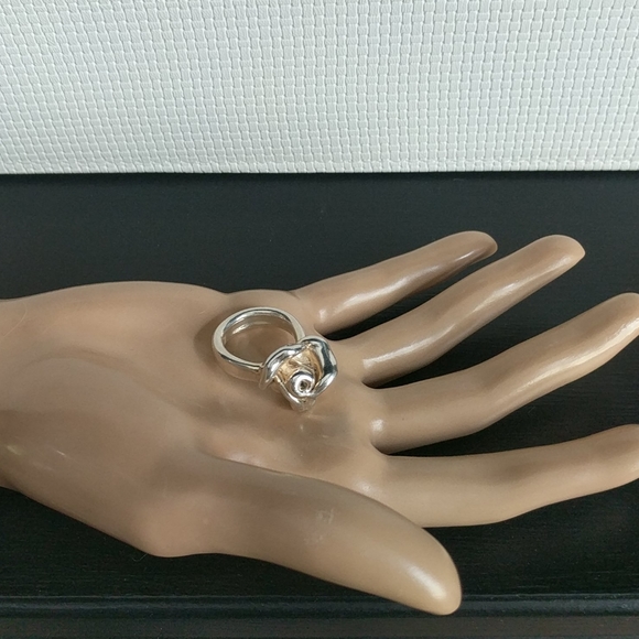 STERLING SILVER Sculpted Rosebud Ring Israel - Picture 4 of 8